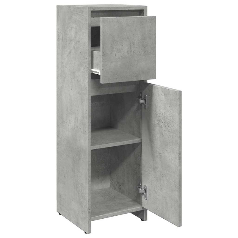 Badezimmerschrank Betongrau 30x30x95 cm Holzwerkstoff