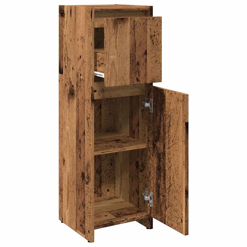 Badschrank Altholz-Optik 30x30x95 cm Holzwerkstoff