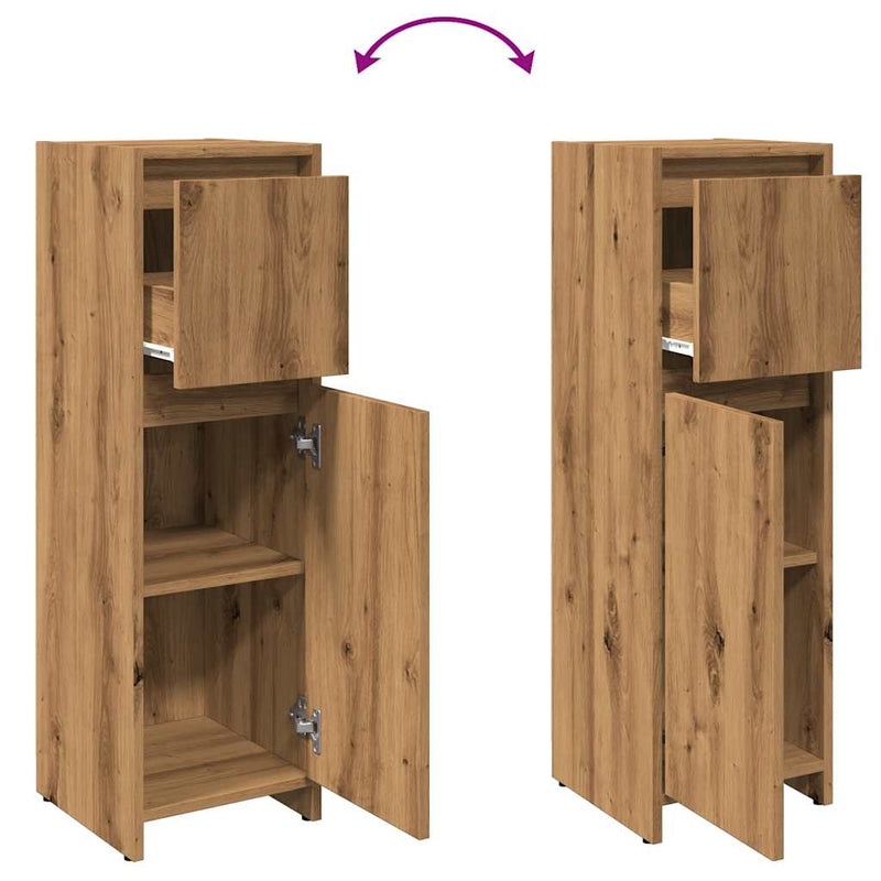 Badschrank Artisan-Eiche 30x30x95 cm Holzwerkstoff