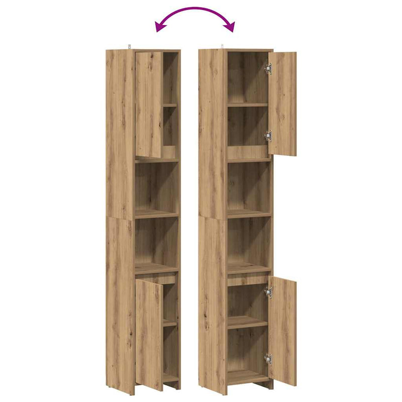 Badschrank Artisan-Eiche 30x30x183,5 cm Holzwerkstoff