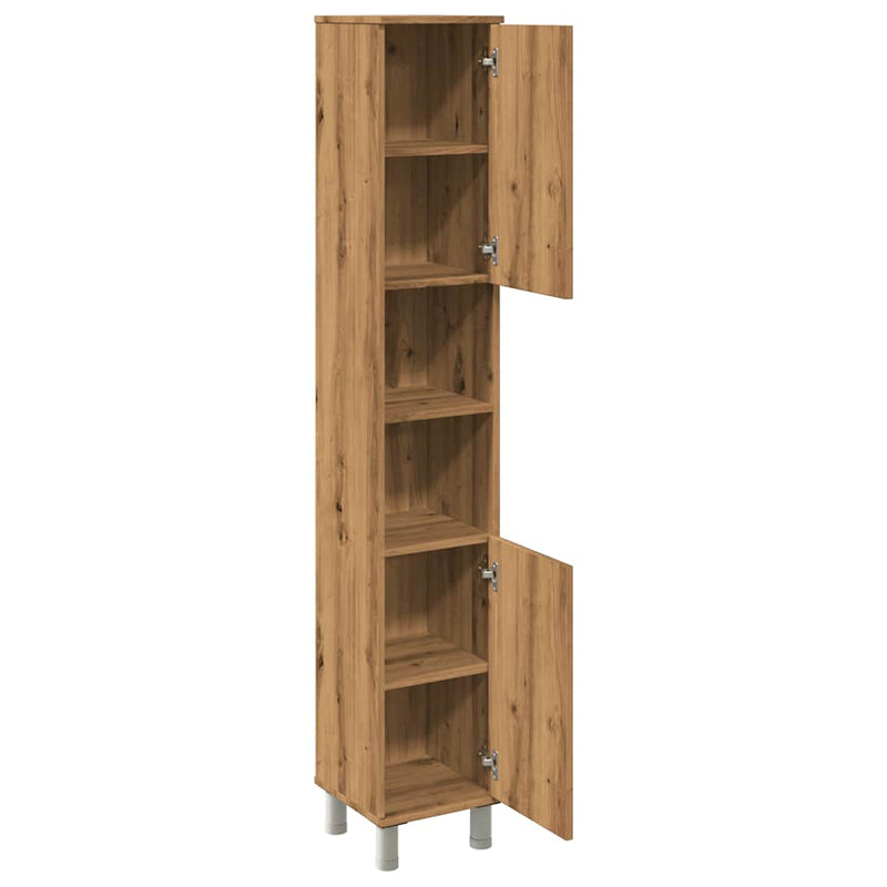 Badschrank Artisan-Eiche 30x30x179 cm Holzwerkstoff