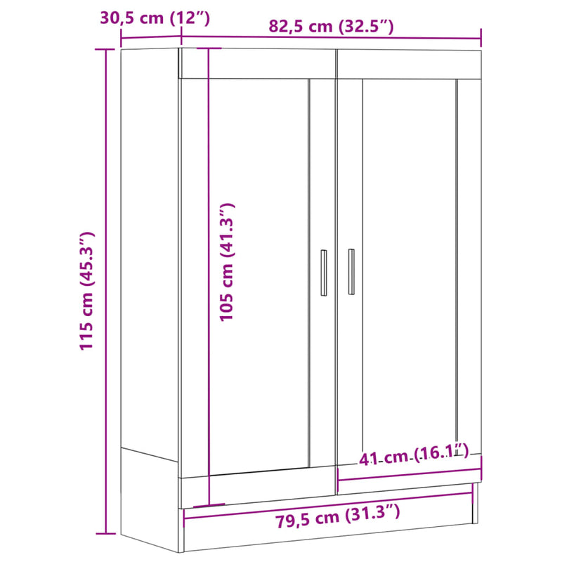 Bücherschrank Altholz-Optik 82,5x30,5x115 cm Holzwerkstoff