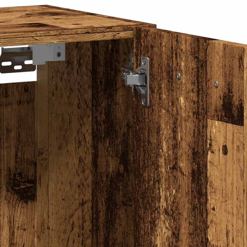 Bad-Hängeschrank Altholz-Optik 30x30x80 cm Holzwerkstoff