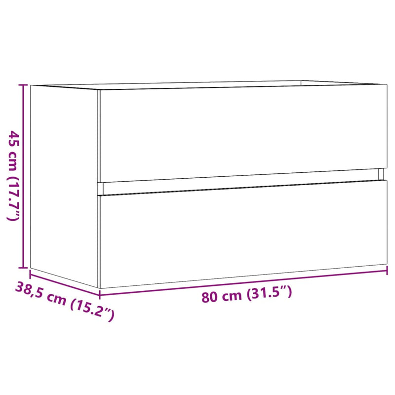 Bad-Hängeschrank Betongrau 80x38,5x45 cm Holzwerkstoff