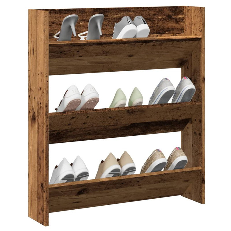 Schuhregal Wandmontage -Optik 80X18X Holzwerkstoff Altholz