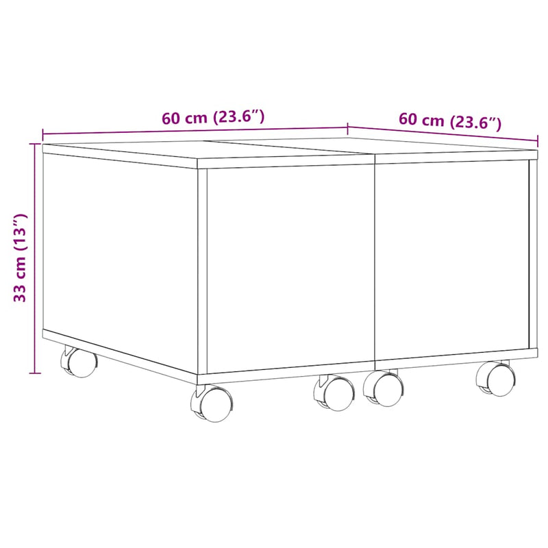 Couchtisch Altholz-Optik 60x60x38 cm Holzwerkstoff