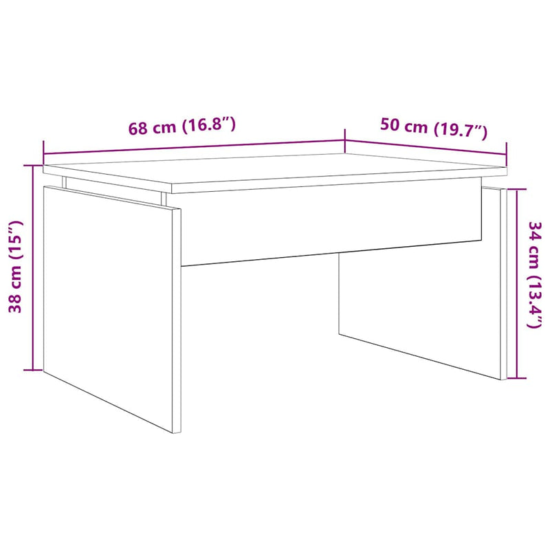 Couchtisch Altholz-Optik 68x50x38 cm Holzwerkstoff