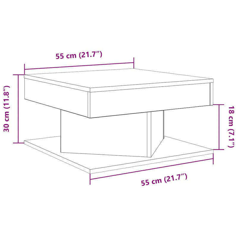 Couchtisch Altholz-Optik 55x55x30 cm Holzwerkstoff