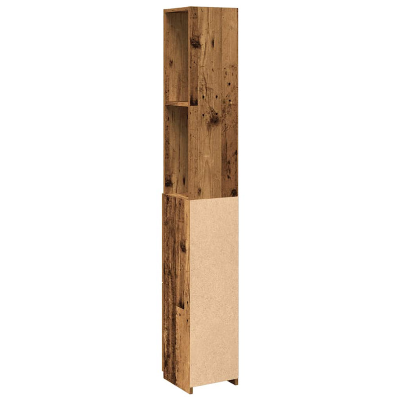 Badezimmerschrank Altholz-Optik 25x25x170 cm Holzwerkstoff