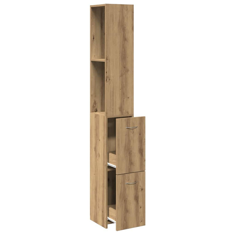 Badschrank Artisan-Eiche 25x25x170 cm Holzwerkstoff