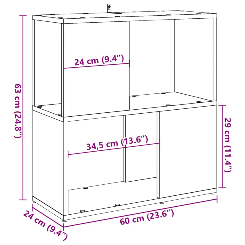 Bücherschrank Artisan-Eiche 60x24x63 cm Holzwerkstoff