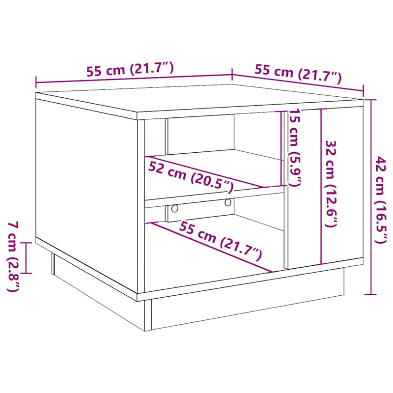 Couchtisch Altholz-Optik 55x55x42 cm Holzwerkstoff