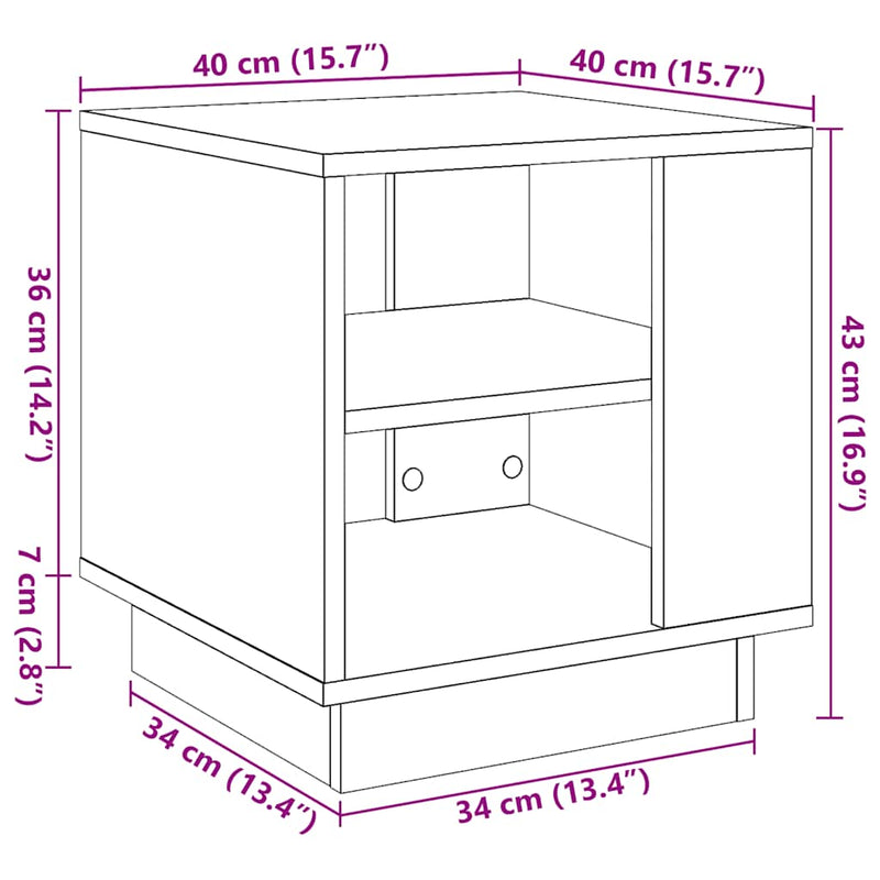 Couchtisch Altholz-Optik 40x40x43 cm Holzwerkstoff