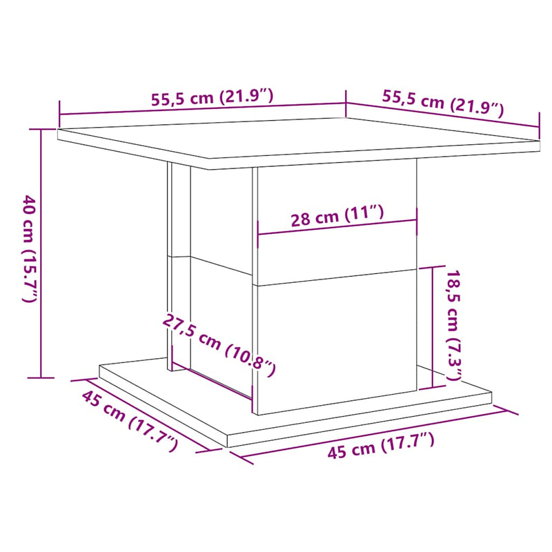 Couchtisch Artisan-Eiche 55,5x55,5x40 cm Holzwerkstoff