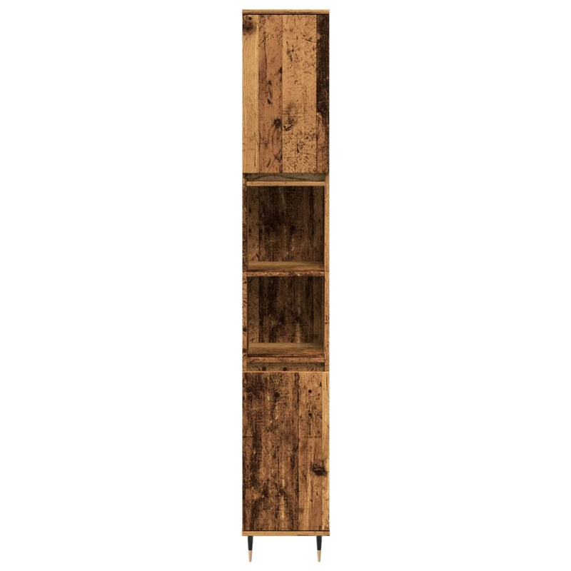 Badschrank Altholz-Optik 30x30x190 cm Holzwerkstoff