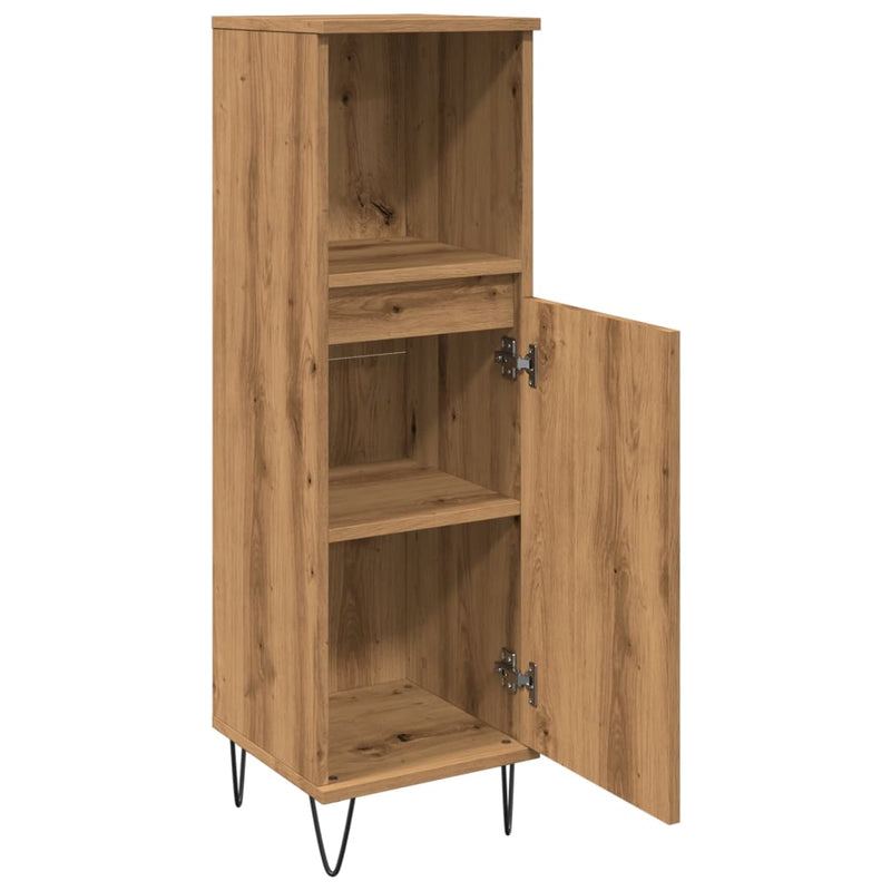 Badschrank Artisan-Eiche 30x30x100 cm Holzwerkstoff