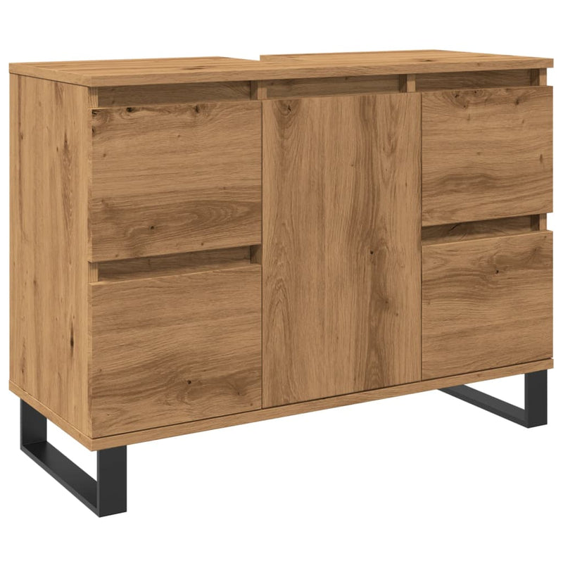 Waschbeckenunterschrank Artisan-Eiche 80x33x60 cm Holzwerkstoff