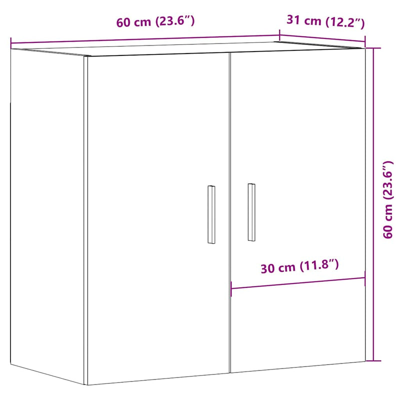 Wandschrank Artisan-Eiche 60x31x60 cm Holzwerkstoff