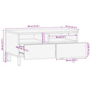 Couchtisch Schwarz 80X54X40 Cm Holzwerkstoff
