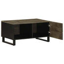 Couchtisch Schwarz 80X50X40 Cm Massivholz Mango