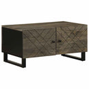 Couchtisch Schwarz 80X50X40 Cm Massivholz Mango Weiß