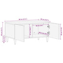 Couchtisch Hellgrau 80X50X40 Cm Massivholz Mango