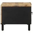 Couchtisch Schwarz 80X50X40 Cm Raues Mangoholz