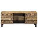 Couchtisch Schwarz 100X54X40 Cm Raues Mangoholz