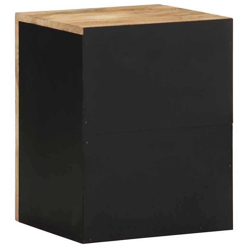 Bad-Hängeschrank Schwarz 38x33,5x48 cm Massivholz Mango