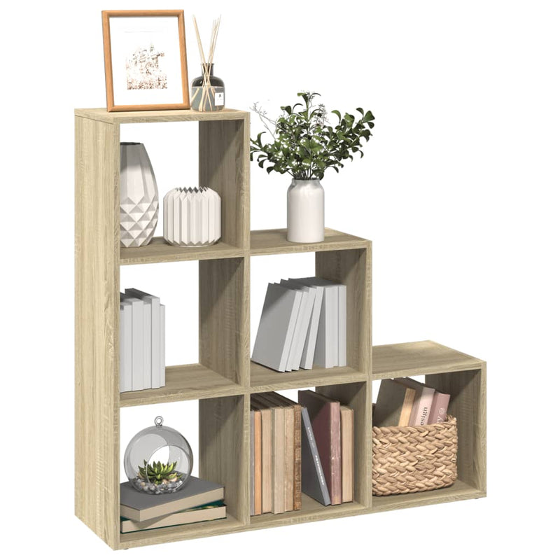 Raumteiler-Bücherregal 3 Etagen Sonoma-Eiche 99x29x99 cm