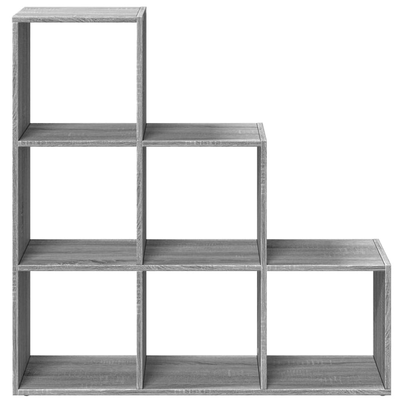 Raumteiler-Bücherregal 3 Etagen Grau Sonoma 99x29x99 cm