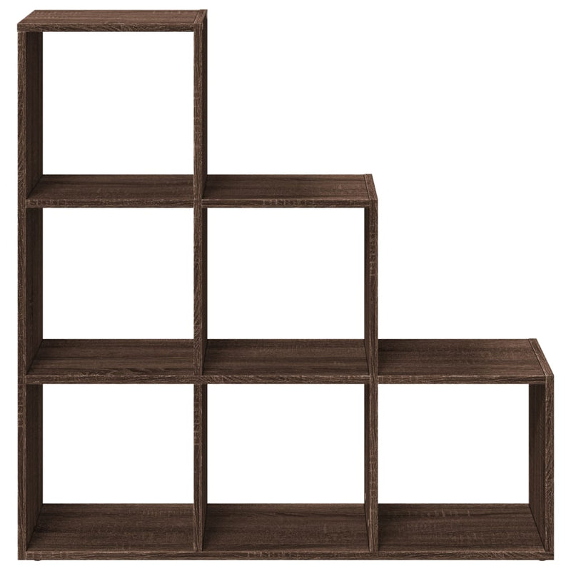 Raumteiler-Bücherregal 3 Etagen Braun Eichen-Optik 99x29x99 cm