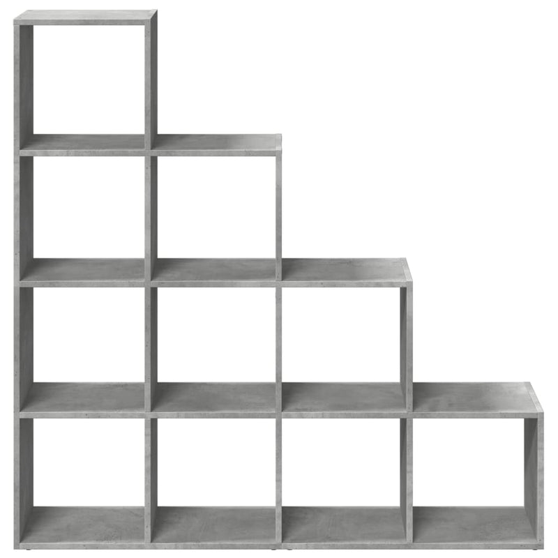 Raumteiler-Bücherregal 4 Stufen Betongrau 131,5x29x131,5 cm