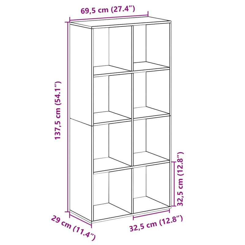 Raumteiler-Bücherregal Schwarz 69,5x29x137,5 cm Holzwerkstoff