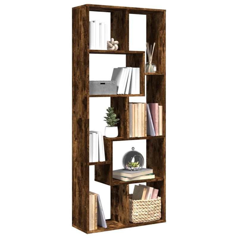 Raumteiler-Bücherregal Räuchereiche 67x25x161,5cm Holzwerkstoff