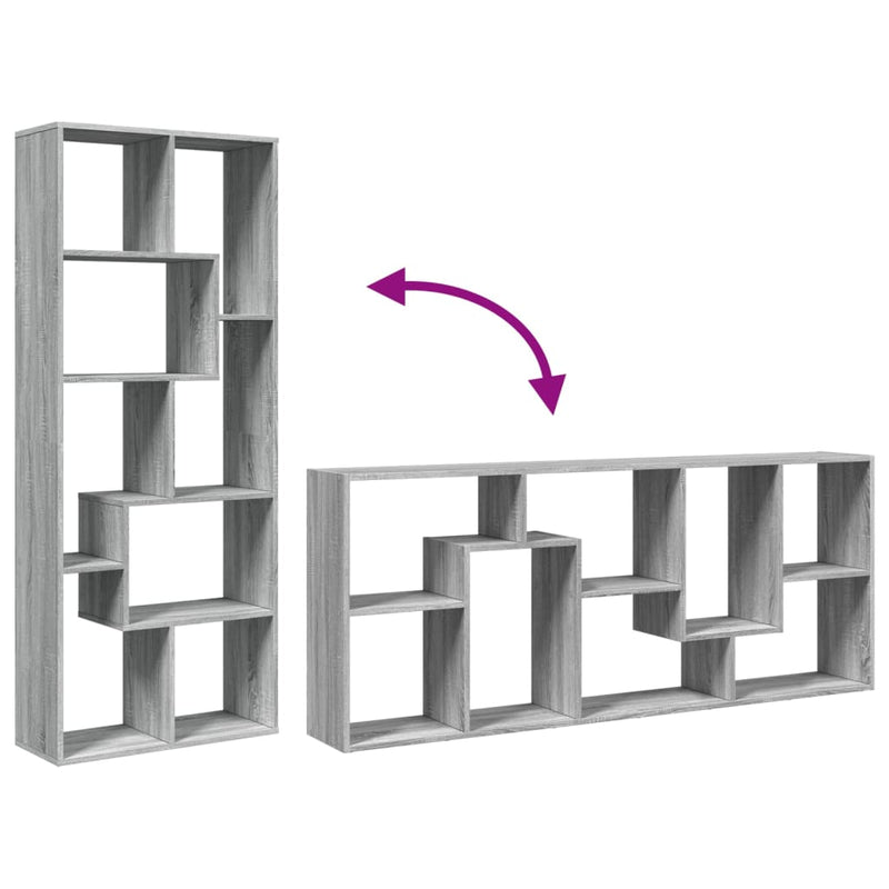 Raumteiler-Bücherregal Grau Sonoma 67x25x161,5 cm Holzwerkstoff