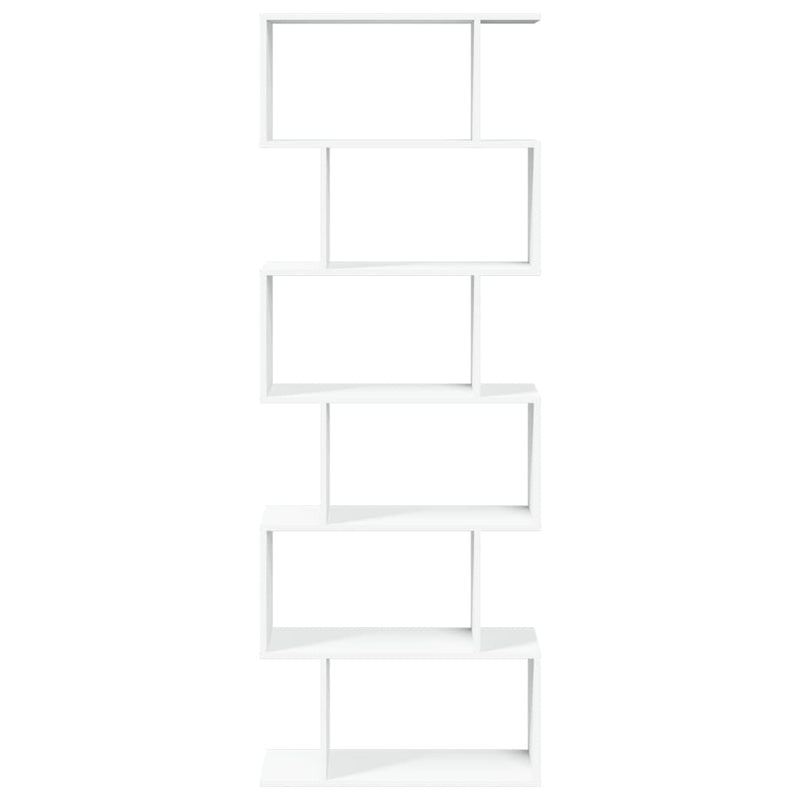 Raumteiler-Bücherregal 6 Etagen Weiß 70x24x193 cm Holzwerkstoff