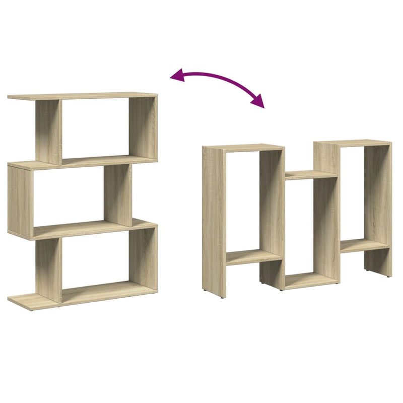 Raumteiler-Bücherregal 3 Fächer Sonoma-Eiche 70x24x97 cm