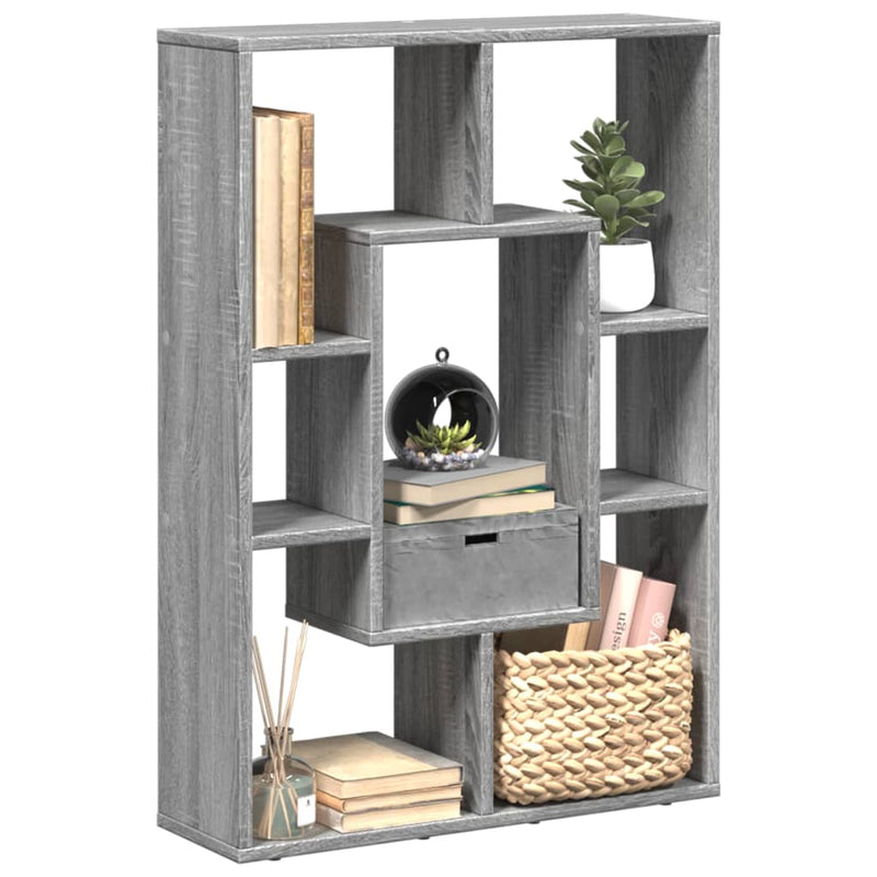 Bücherregal Grau Sonoma 63x20x90 cm Holzwerkstoff