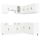11-Tlg. Küchenschrank-Set Holzwerkstoff Hochglanz-Weiß