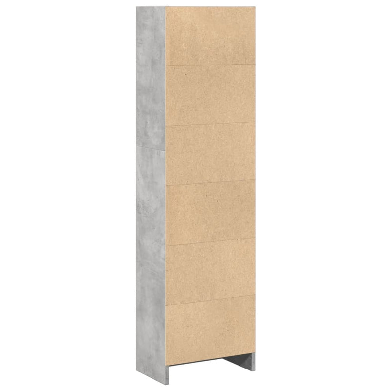 Bücherregal Betongrau 40x24x143 cm Holzwerkstoff