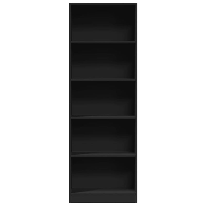 Bücherregal Schwarz 60x24x176 cm Holzwerkstoff