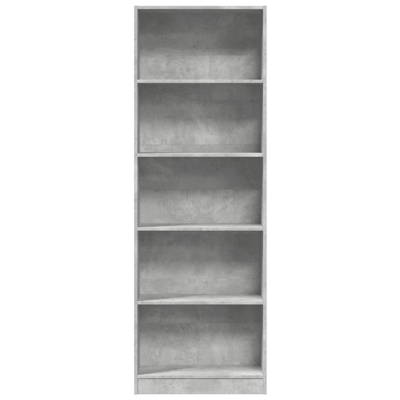 Bücherregal Betongrau 60x24x176 cm Holzwerkstoff