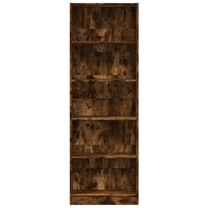 Bücherregal Räuchereiche 60x24x176 cm Holzwerkstoff