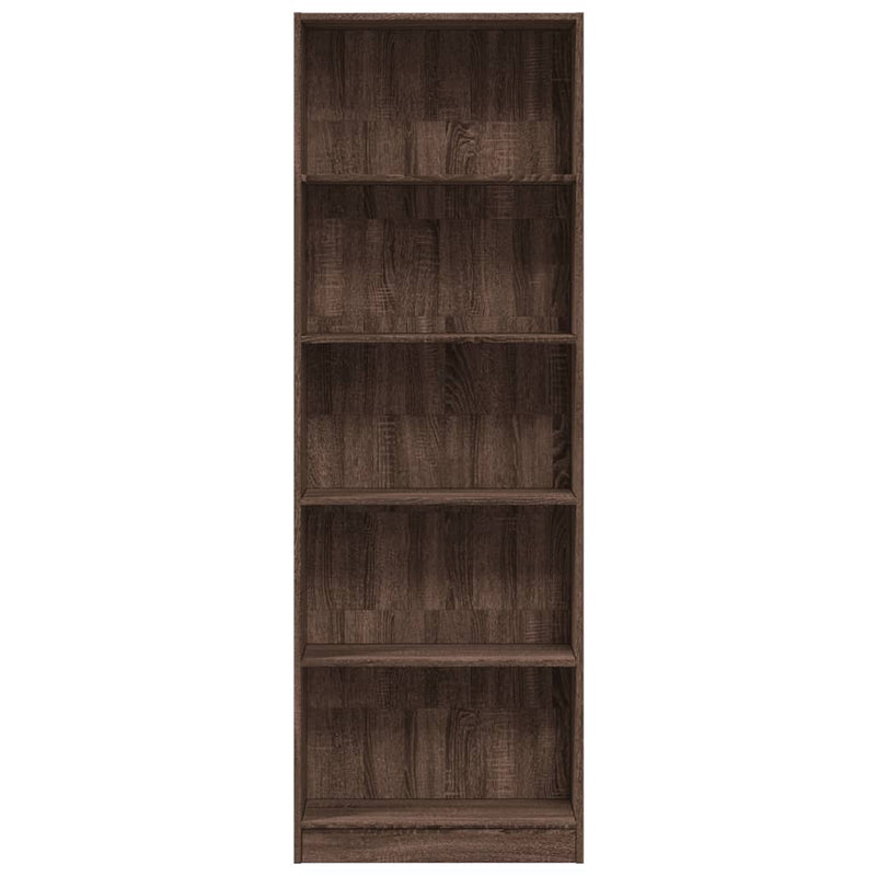 Bücherregal Braun Eichen-Optik 60x24x176 cm Holzwerkstoff