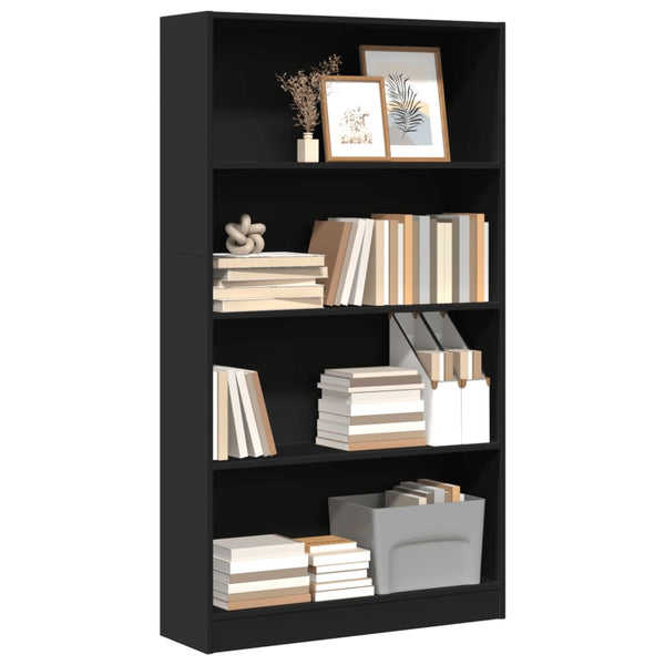 Bücherregal Schwarz 80x24x143 cm Holzwerkstoff