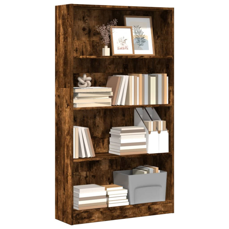 Bücherregal Räuchereiche 80x24x143 cm Holzwerkstoff