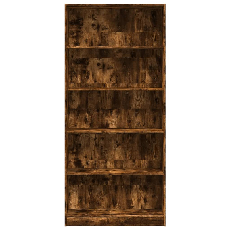 Bücherregal Räuchereiche 80x24x176 cm Holzwerkstoff