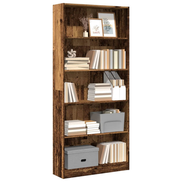 Bücherregal Altholz-Optik 80x24x176 cm Holzwerkstoff