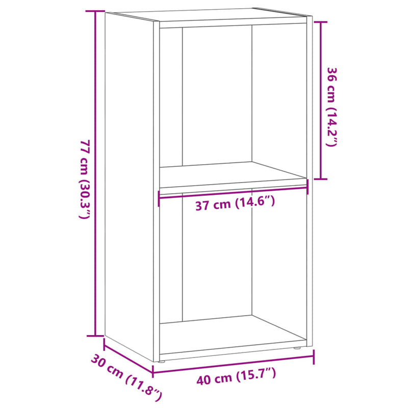 Bücherregal Braun Eichen-Optik 40x30x77 cm Holzwerkstoff